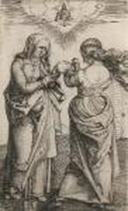 The Virgin With The Infant Child And St Anne (bartsch En 29) by Albrecht Durer