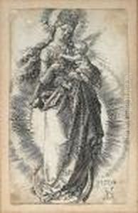 The Virgin On The Crescent With A Crown Of Stars (bartsch 31) by Albrecht Durer