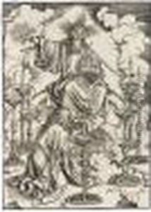 The Vision Of The Seven Candlesticks (b.62; M., Holl.165) by Albrecht Durer