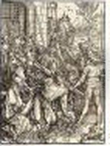 Christ Carrying The Cross (b.10; M., Holl.119) by Albrecht Durer