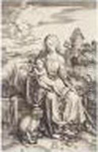 The Virgin And Child With The Monkey (b.42; M., Holl.30) by Albrecht Durer