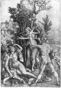 Hercules At The Crossroads (b. 73; M., Holl., 63) by Albrecht Durer