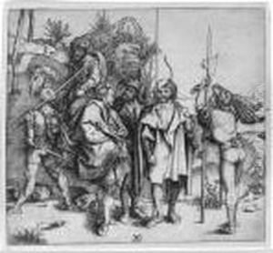 Five Soldiers And A Turk On Horseback (b.88; M., Holl. 81) by Albrecht Durer