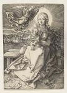 The Virgin And Child Crowned By One Angel by Albrecht Durer