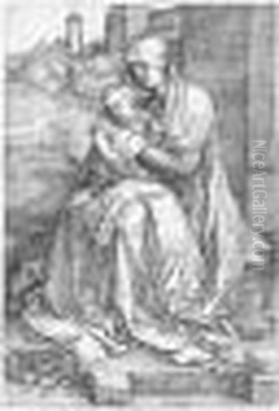 The Virgin And Child Seated By The Wall (b.40, M., Holl.36) - view 1