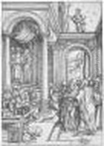 The Presentation Of The Virgin In The Temple (b.81; M., Holl.193) by Albrecht Durer