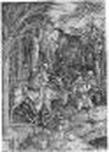 The Flight Into Egypt; And The
Glorification Of The Virgin (b.89; And 95; M., Holl.201; And 207) by Albrecht Durer