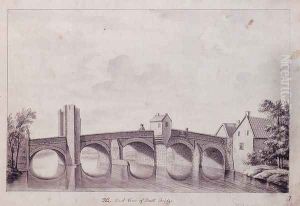 The East View Of Bath Bridge, Somerset by Bernard Lens III
