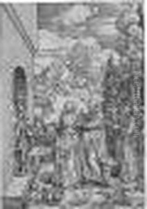 The Visitation; The Betrothal Of
The Virgin; And The Adoration Of The Shepherd (b.84; 82; And 85; M.,
Holl.196; 194; And 197) by Albrecht Durer