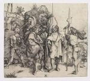 Five Soldiers And A Turk On Horseback<</b> by Albrecht Durer