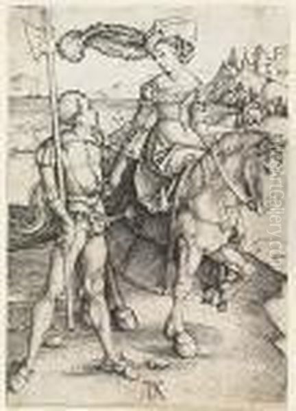 Lady On Horseback And The Lansquenet<</b> - view 1