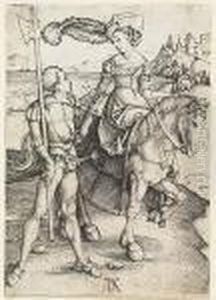Lady On Horseback And The Lansquenet<</b>