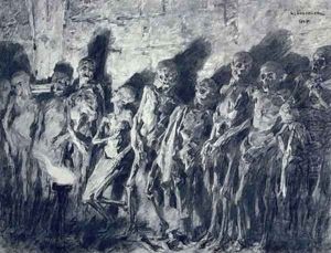 The Vault of Mummies or Skeletons from St Michaels Tower Bordeaux 1885 by Leon Augustin Lhermitte