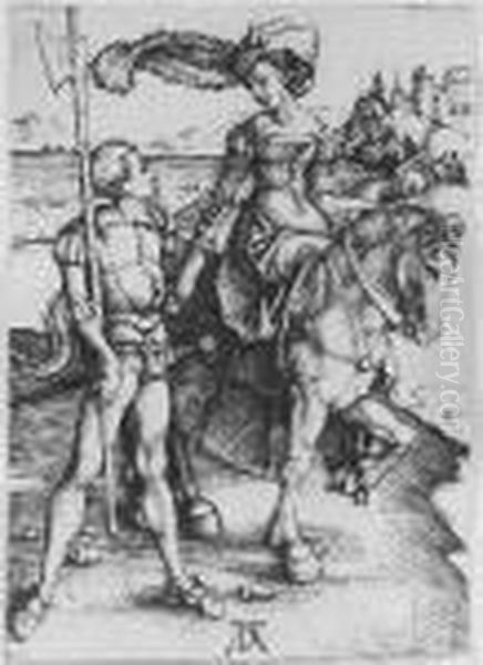 The Lady On Horseback And The Lansquenet (b. 82; M., Holl. 84) - view 1