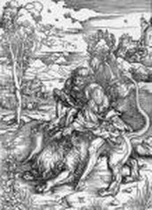 Samson Fighting The Lion by Albrecht Durer