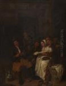 La Lecture De La Gazette by Cornelis Dusart