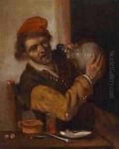 Wirtshausinterieurmit Trinkendem Bauern by Cornelis Dusart