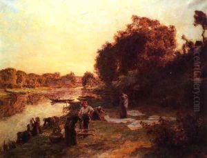 Washerwomen on the Banks of the Marne by Leon Augustin Lhermitte