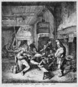 Der Violinspieler Im Wirtshaus by Cornelis Dusart