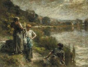 Three Washerwomen by Leon Augustin Lhermitte