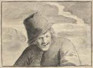 A Laughing Peasant, Bust-length by Cornelis Dusart