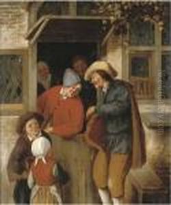 A Peddlar At A Doorway A Peddlar At A Doorway