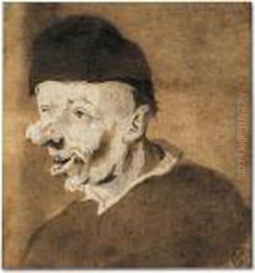 Study Of An Old Man In A Hat by Cornelis Dusart
