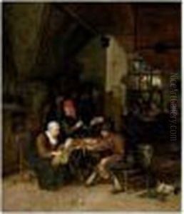 A Tavern Interior by Cornelis Dusart