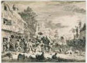 The Large Village Fair (bartsch, Hollstein 16) by Cornelis Dusart