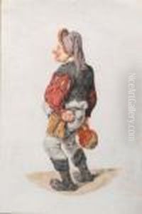A Man In A Cap, Holding A Pipe And A Pitcher by Cornelis Dusart