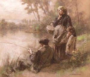 Famille de pecheurs by Leon Augustin Lhermitte