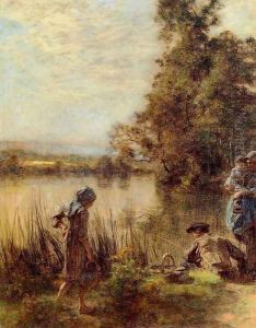 Fisherman and His Family 1912 by Leon Augustin Lhermitte
