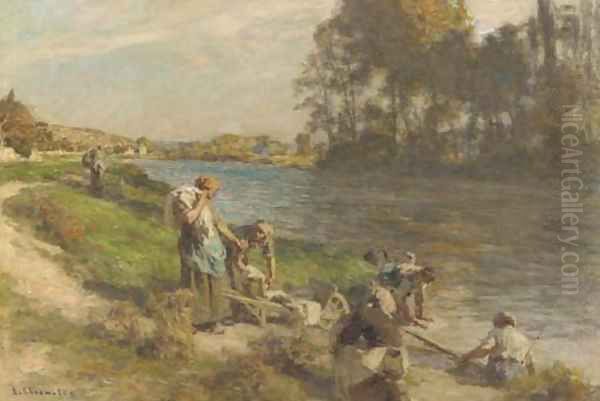 Lavandeuse au bord de la Marne - view 1