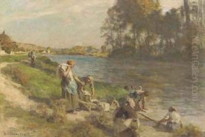 Lavandeuse au bord de la Marne