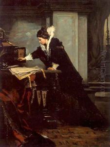 Queen Elisabeth Signs the Condemnation to Death to Mary Stuart 1879