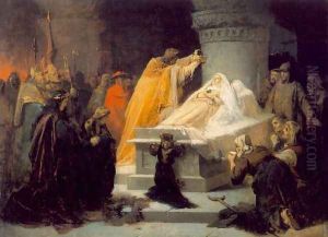 Canonization of St Elisabeth of Hungary in 1235 sketch 1863