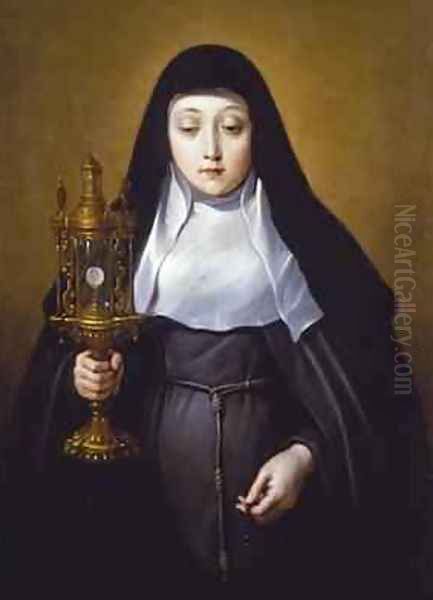 St Claire holding a Monstrance with the eucharist - view 1