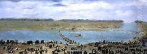 The Crossing of the Santa Lucia River Uruguay 1865 by Candido Lopez