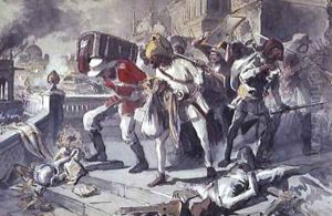 British and Indian troops plundering the Kaisarbagh during the capture of Lucknow in March 1858