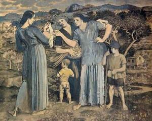Mothers and Children in Landscape by Derwent Lees