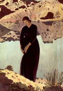 Lyndra at the Pool by Derwent Lees