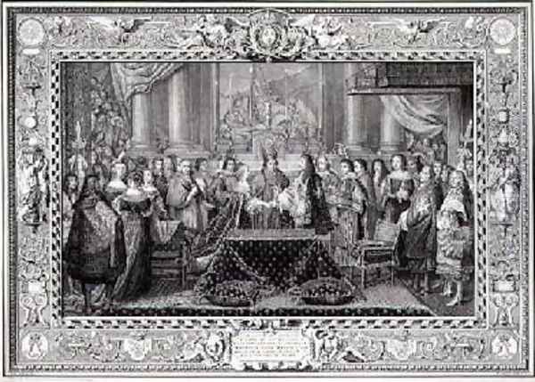 Marriage Ceremony of Louis XIV 1638-1715 King of France and Navarre and the Infanta Maria Theresa of Austria 1638-83 daughter of Philip IV King of Spain in 1660 - view 1