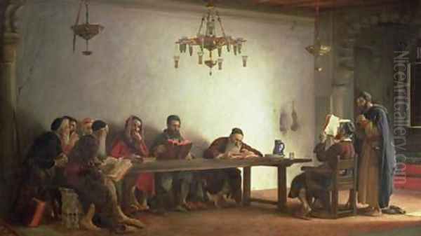 The Reading of the Bible by the Rabbis a souvenir of Morocco - view 1