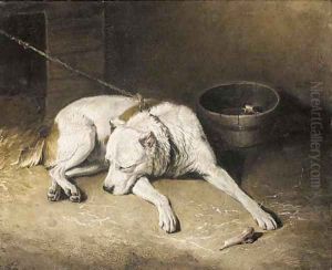 A sleeping dog by Sir Edwin Henry Landseer