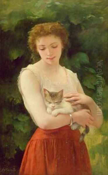 Country Girl and her Kitten - view 1