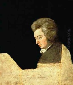 Portrait of Wolfgang Amadeus Mozart 1756-91 at the Piano