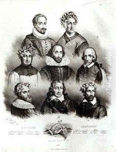 Famous Authors by Jacques Francois Gauderique Llanta
