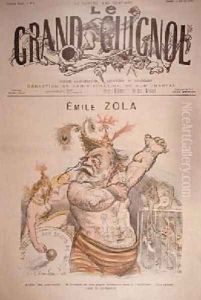 Caricature of Emile Zola 1840-1902 by Charles Leandre