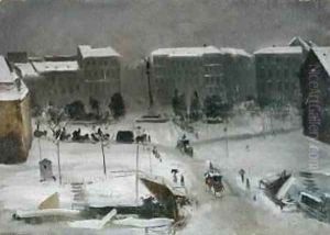 The Belle-Alliance Square in Berlin 1870 by Ascan Lutteroth