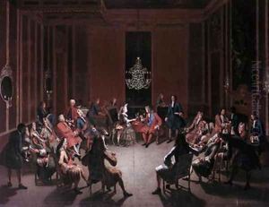 Frederick Is Tobacco College in the Berliner Castles Cloth of Gold Chamber by Paul Carl Leygebe